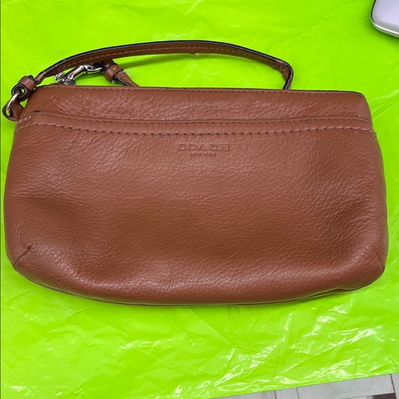 Coach Brown Leather Wristlet - Picture 1 of 12